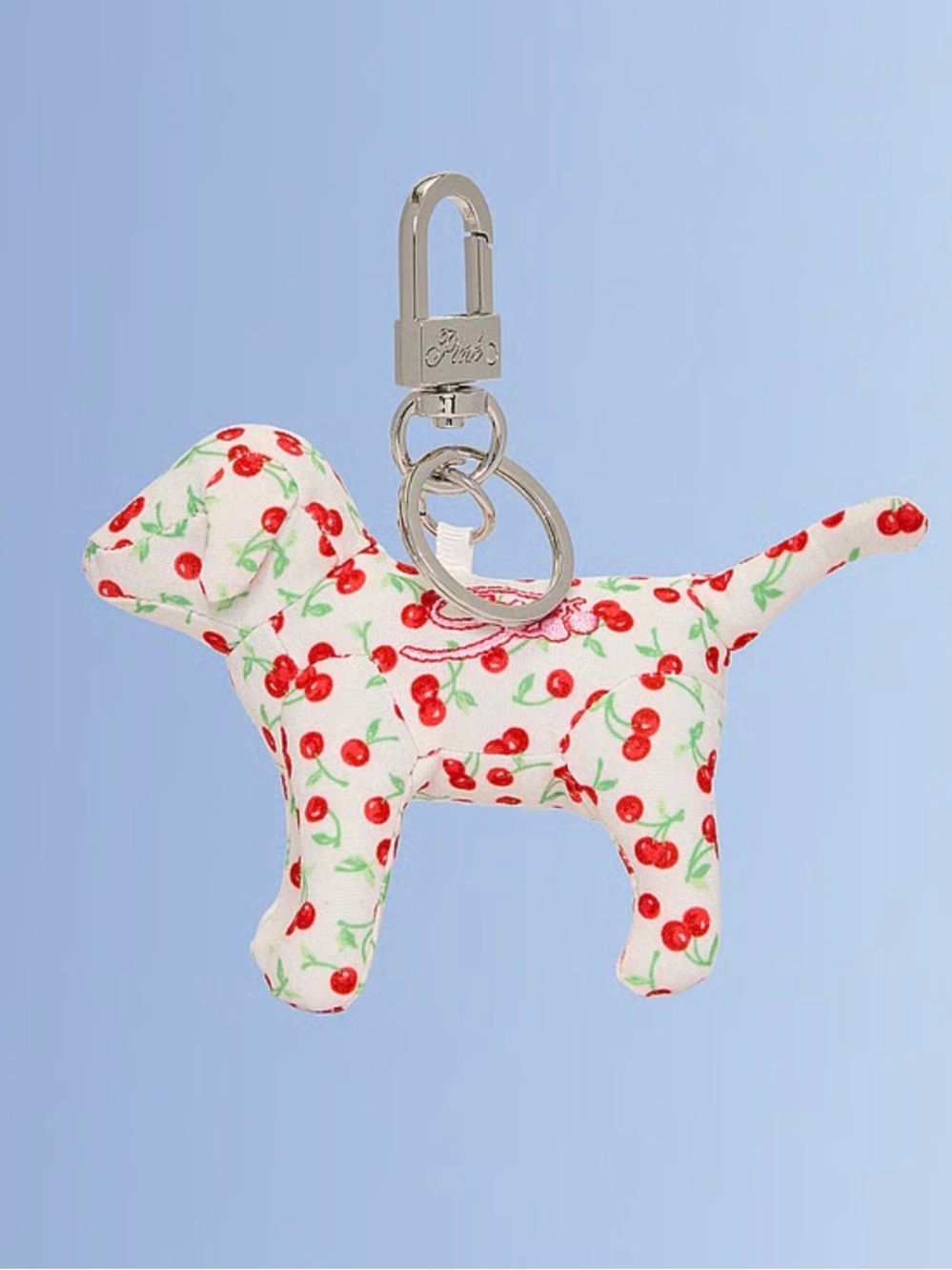 VS Pink Micro Dog Keychain Bag Charm🔥New with tags! Whimsy Cherries🍒